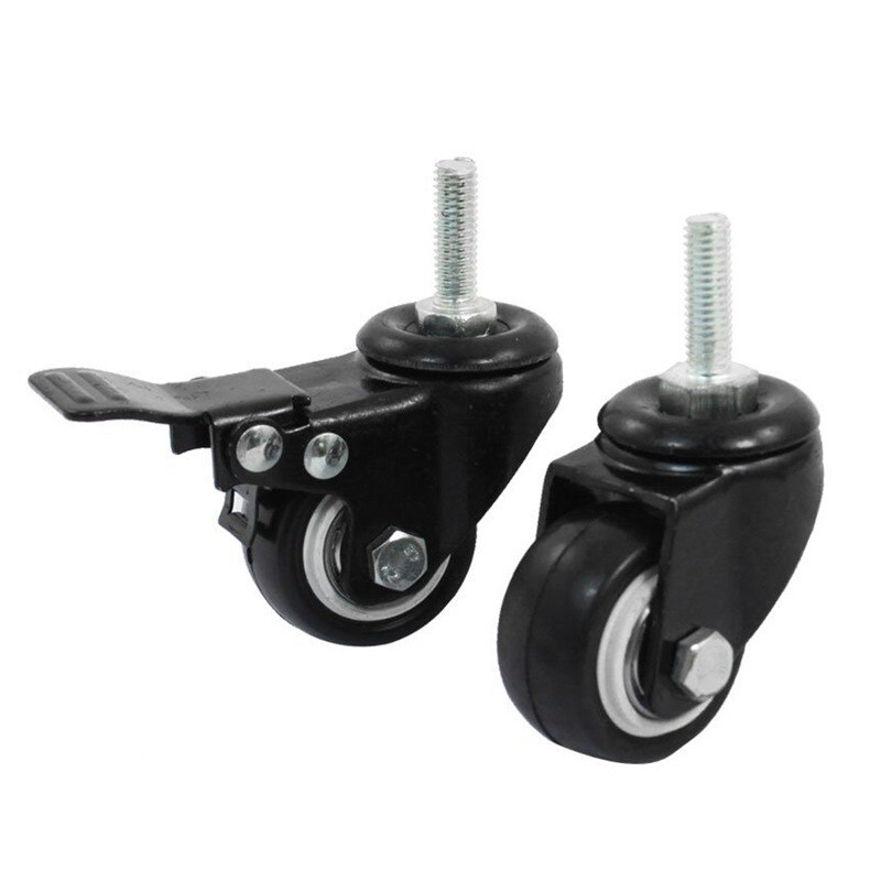 Shopping hjul vogn bremse drejelig hjul , 1.5- tommer, sort , 4- stykke