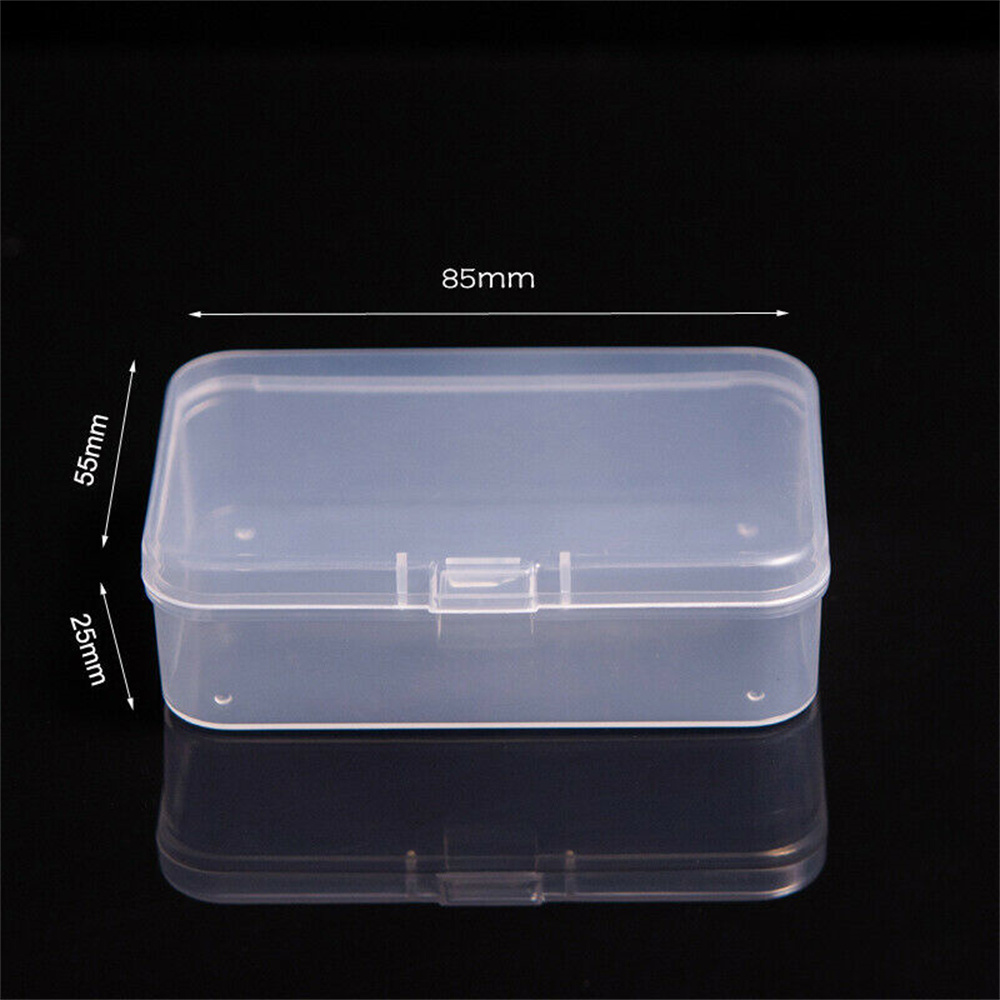 1PCS Mini Square Storage Box Clear Plastic Small Box Jewelry Dustproof Packaging Storage Container Beads Case Rectangular Box: Yellow
