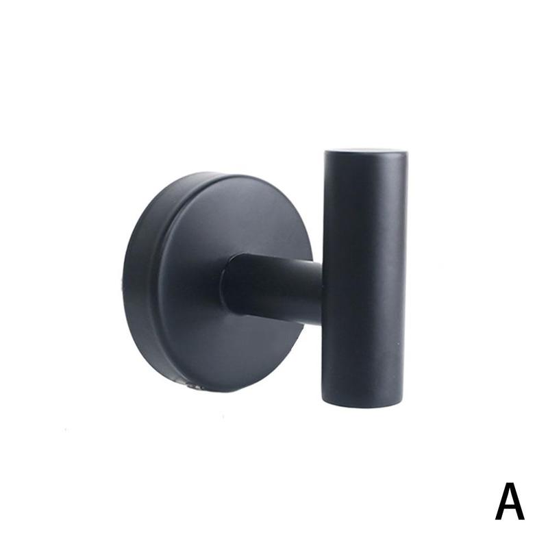 304 Steel Hooks Bathroom Indoor Kitchen Hallway Wall Hooks Hangings Nordic Row Wall Hooks Clothes Q9m8: Black