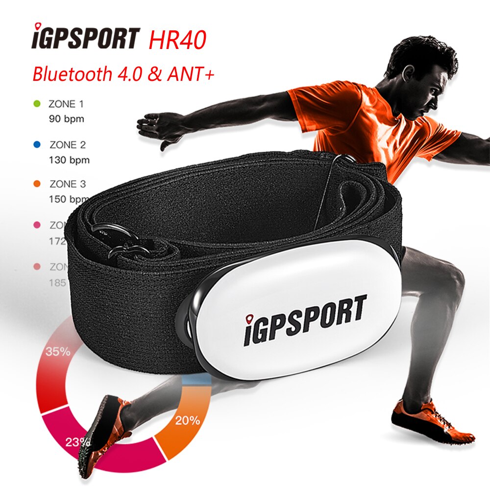 IGPSPORT – moniteur de fréquence cardiaque Intelligent HR40, Panda-Shapa, , port de poitrine, Support vélo, application Mobile pour ordinateur