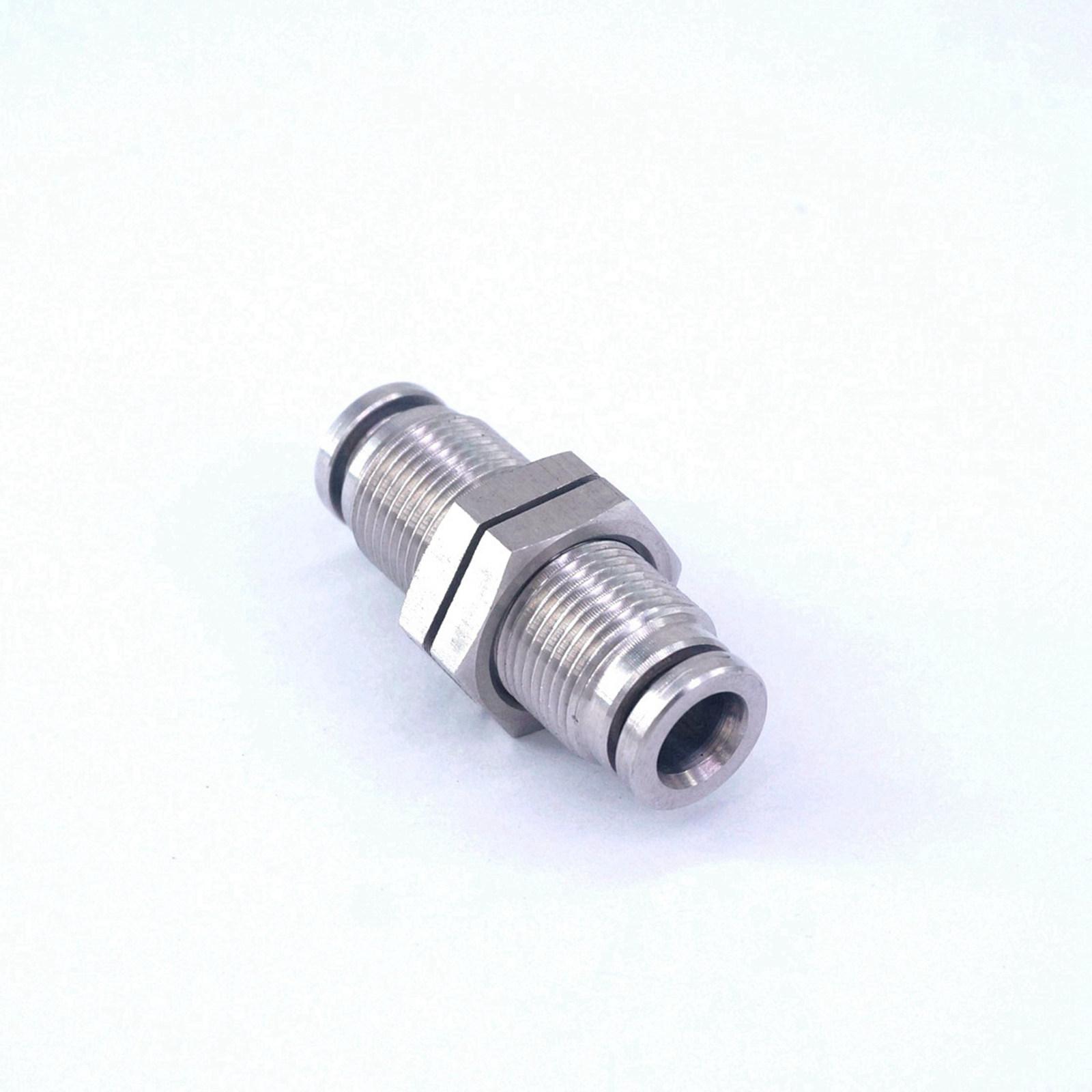 4/6/8/10/12/14/16mm Equal Diameter Stainless Bulkhead Union Pneumatic Fitting: 6mm