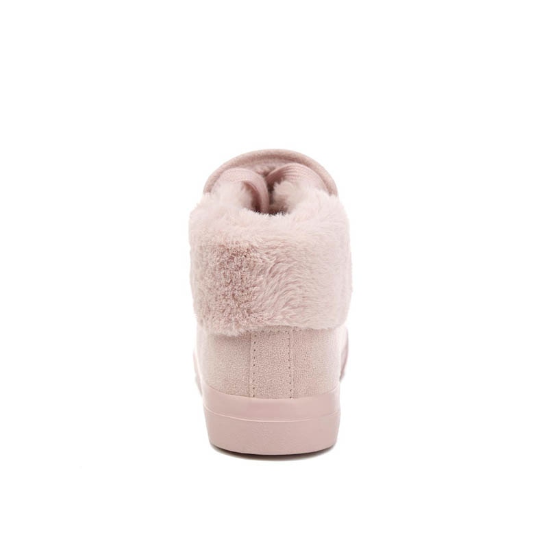 Botas de felpa cálidas para mujer, zapatos informales con plumas de ante para exterior, botas de nieve duraderas para mujer, calzado para mujer