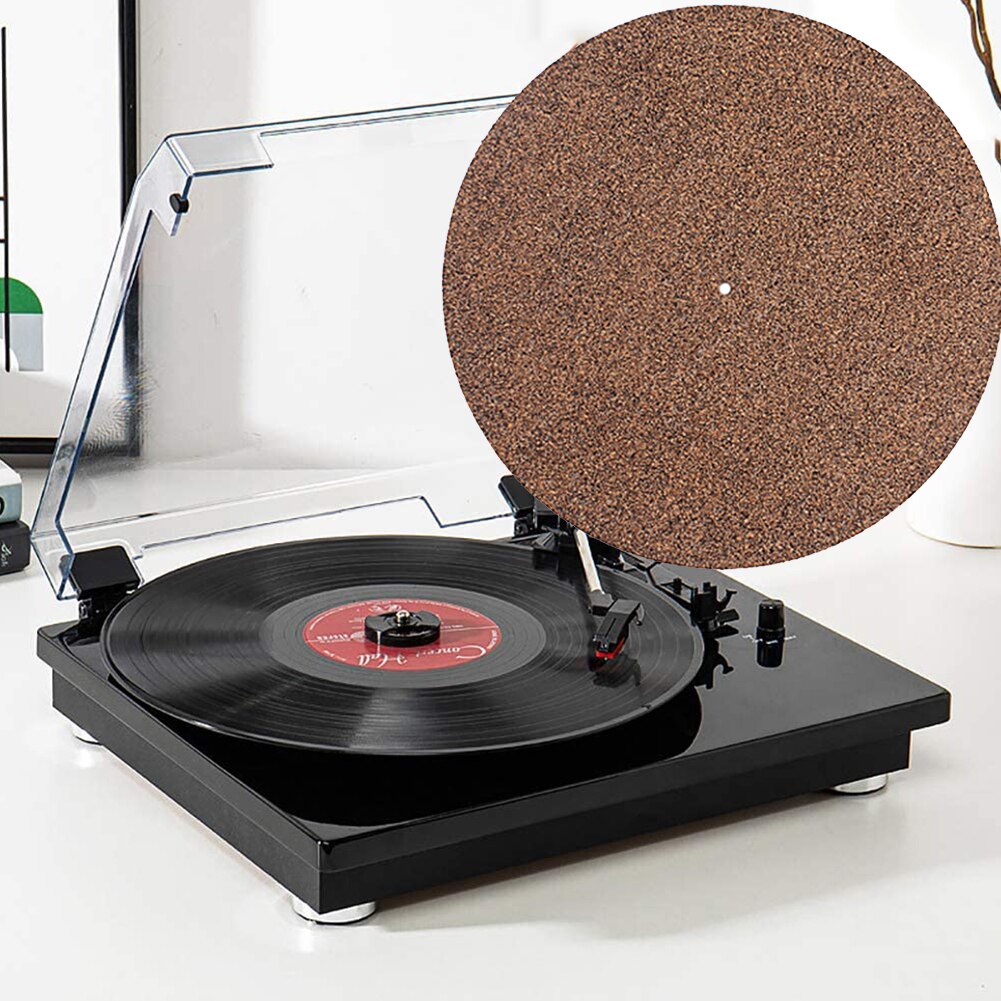 30cm Cork Rubber Turntable Platter Mat Players Slipmat Lightweight Anti-Static Vinyl Record Portable Music Element