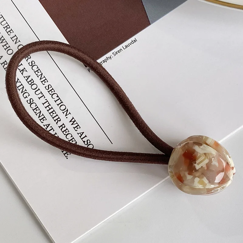 Círculo de pelo de flores coreano, cabeza de capullo de flor, cabeza de bola, cuerda para el pelo de cola de caballo alta, cuerda para el cabello enrollada, accesorio para el cabello de mujer: Albaricoque
