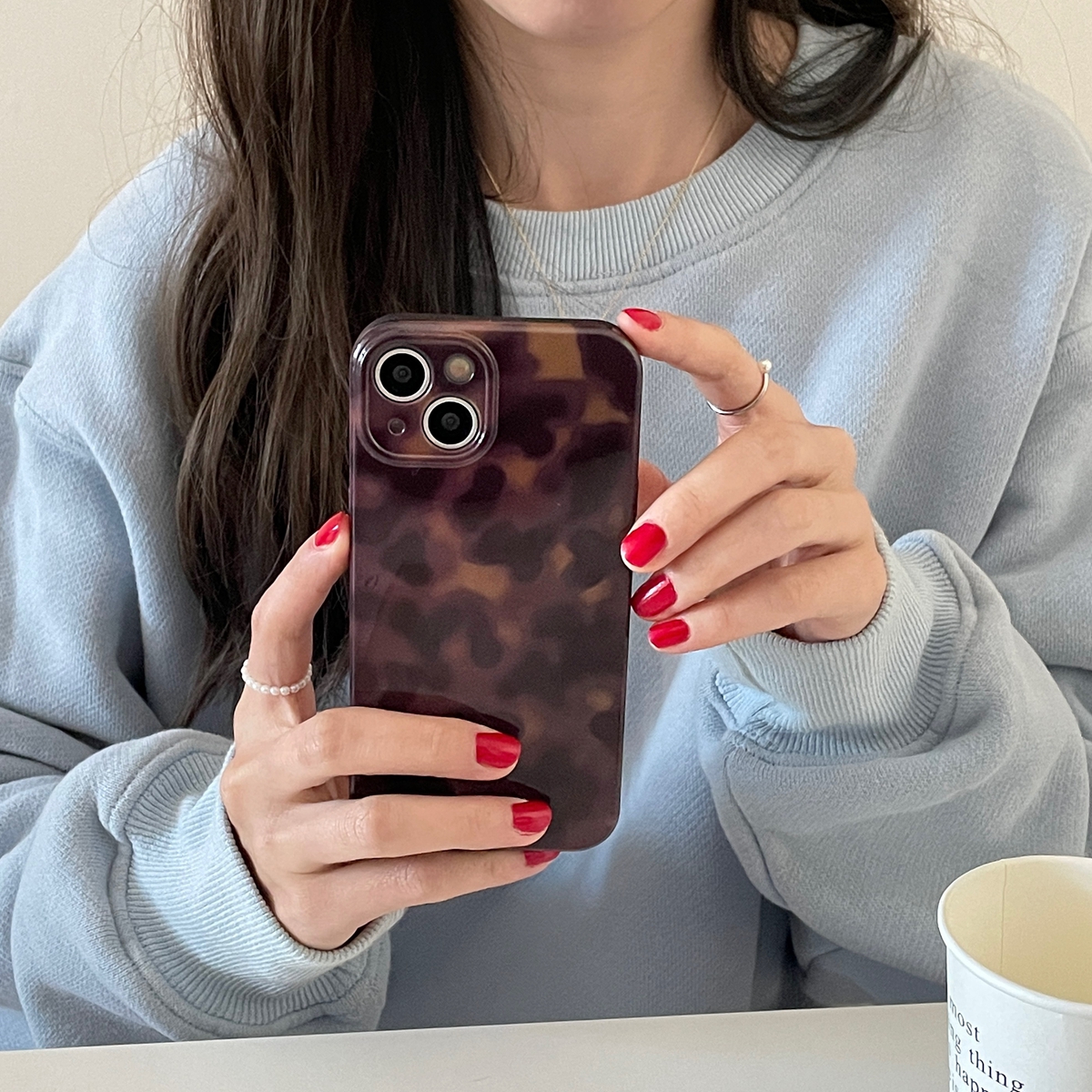 Classic Stylish Amber Color Lamber Pattern Glossy Phone Cover Case for iPhone 16 15 14 13 12 11 Pro Max Plus