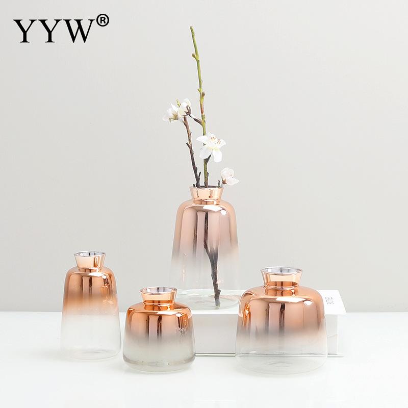 Transparante Glazen Vaas Decoratieve Pot Bloemenbloem Plantenhouder Bos in Glas Mini Tuindecoratie, Vaatwasmachinebestendig, Verzameling Violet, 820 ml
