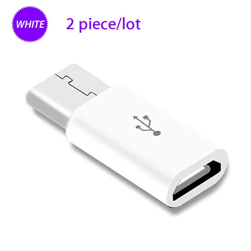 8MM Long USB Type C Adapter For Blackview Bv9700 Bv9600 BV8000 BV9000 Pro S6 Micro USB Female To Type C Male Converter Cable: White