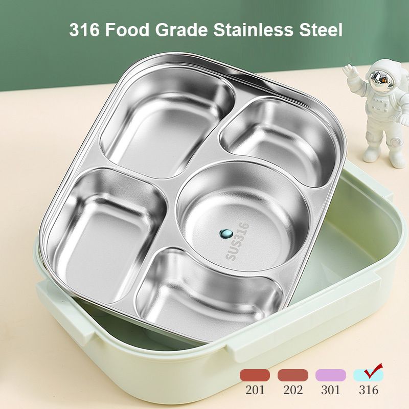 PizzAthome 316 Stainless Steel Lunch Box Food Grade Bento Box for Kids Adult Stackable 2 Layer Containers Leakproof Lunch Box