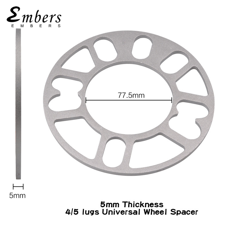 Espaciadores de rueda de aleación de aluminio, adaptadores de cubo de neumático de junta de 3mm, 5mm, 6mm, 8mm y 10mm para 4x100, 5x108, 5x112, 5x114,3, 5x120 (2 piezas): Gris oscuro
