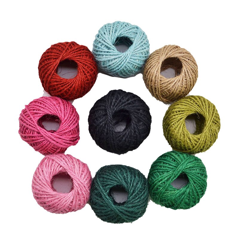 Rollo de hilo de Yute Natural, cuerda de arpillera de cáñamo, suministros de manualidades DIY, decoración para envolver de de boda, 30 m/rollo