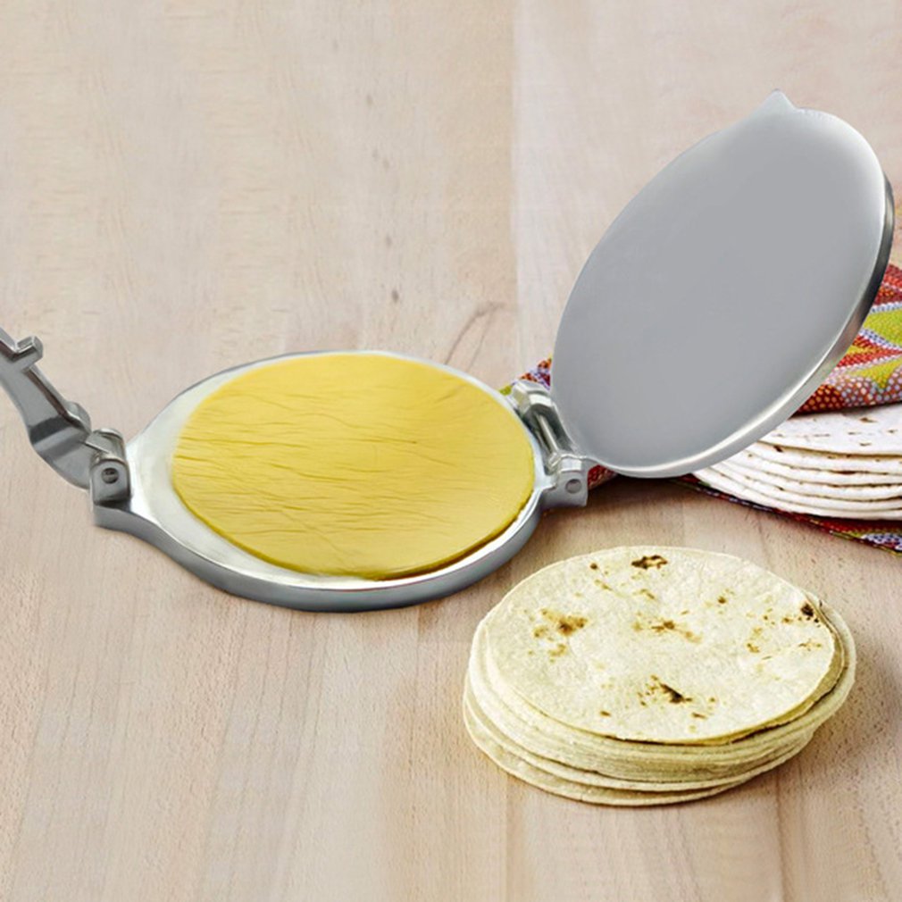 Prensa para Tortillas de 20CM, herramientas de prensado de masa fundida, suministros de cocina, prensa de acero inoxidable, Base plana, herramienta para hornear