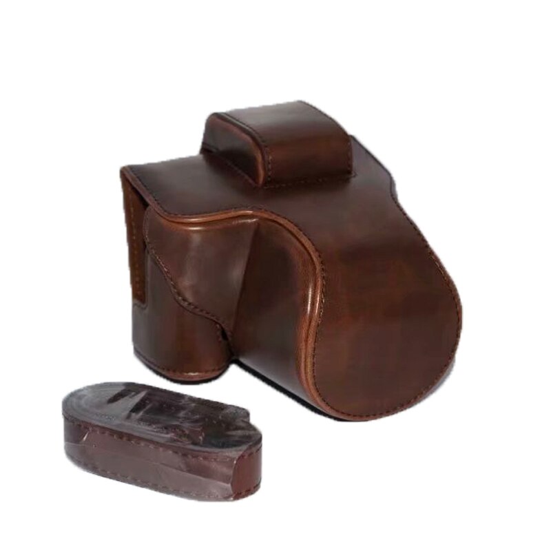 Bolsa para cámara Canon EOS M50 EOSM50, Funda de cuero PU, funda para cámara con correa, novedad: Coffee