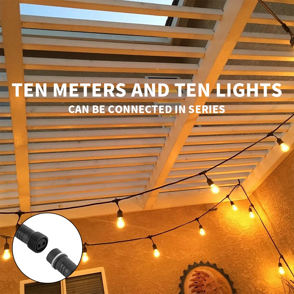 Tira de luces LED S14 para exteriores, bombillas impermeables de grado comercial, 10m, 20m, 30m, conectables, para jardín, vacaciones y bodas