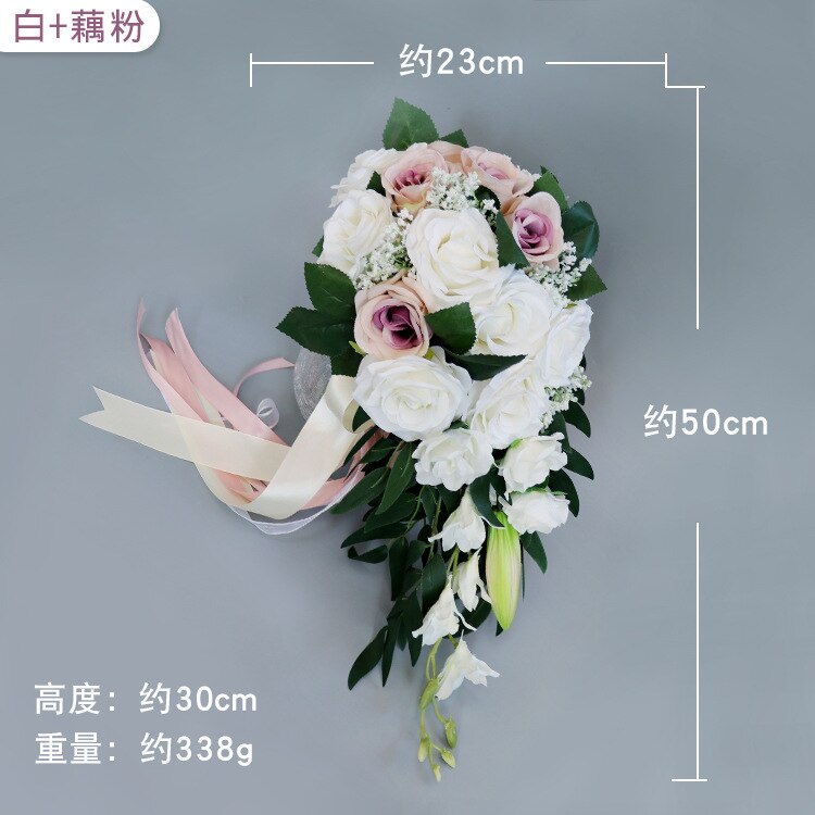 Popodion Hochzeit Strauß Braut Strauß Wasser Tröpfchen Mit Blumen Hochzeit Blumen Braut Blumensträuße war10151: wie Bild