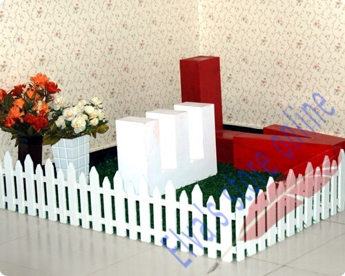 17cm x 21cm Plastic Fences White Railing Fences European Country style Insert Ground For Garden Courtyard Decor Easily Assembled