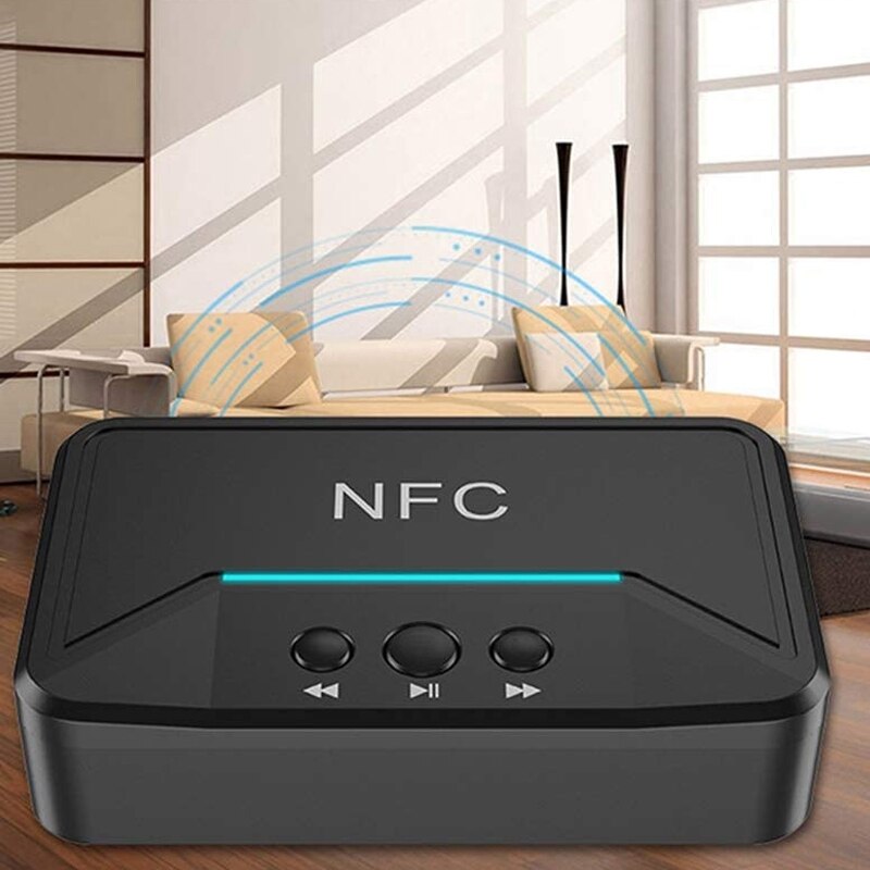 Bluetooth 5.0 modtager adapter nfc 3.5mm o aux trådløs udgang til forstærker højttaler