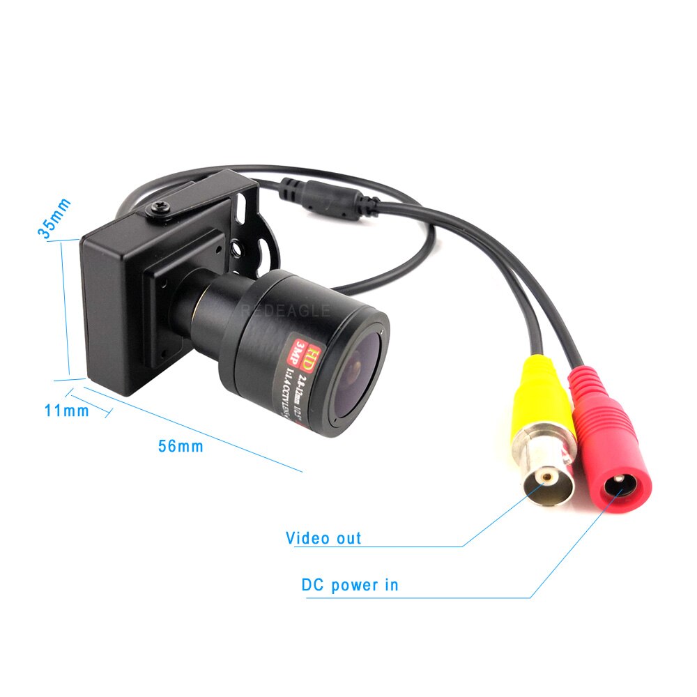 REDEAGLE-Mini cámara analógica CCTV CVBS, lente ajustable de 2,8-12mm, cámara de videovigilancia de seguridad para el hogar y el coche
