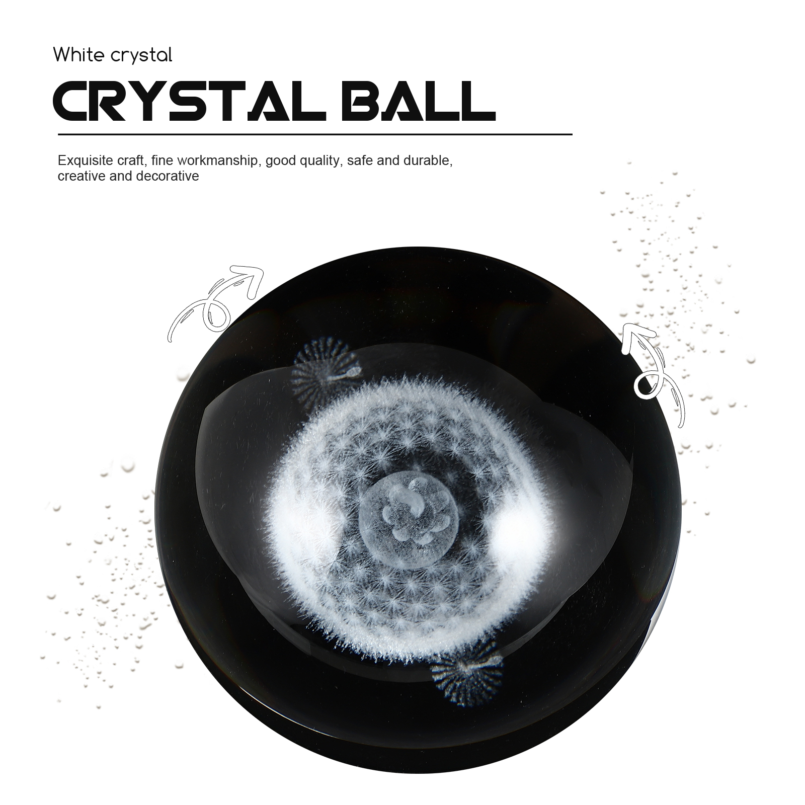 1Pc Carved Crystal Household Furnishing Office Desktop Decor Crystal