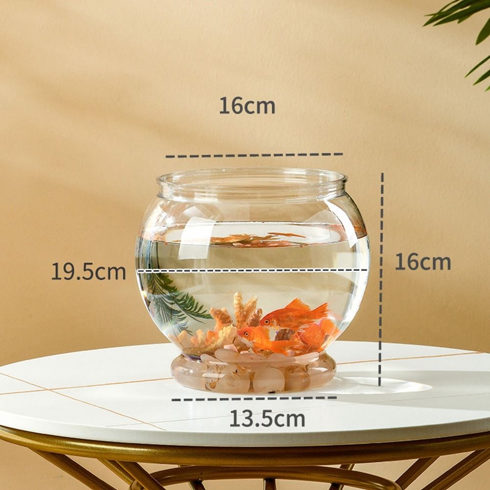Fish Bowl Small Aquariums For Small Ornamental Fish And Reptiles High Transparency Glass Good View: Navy Blue