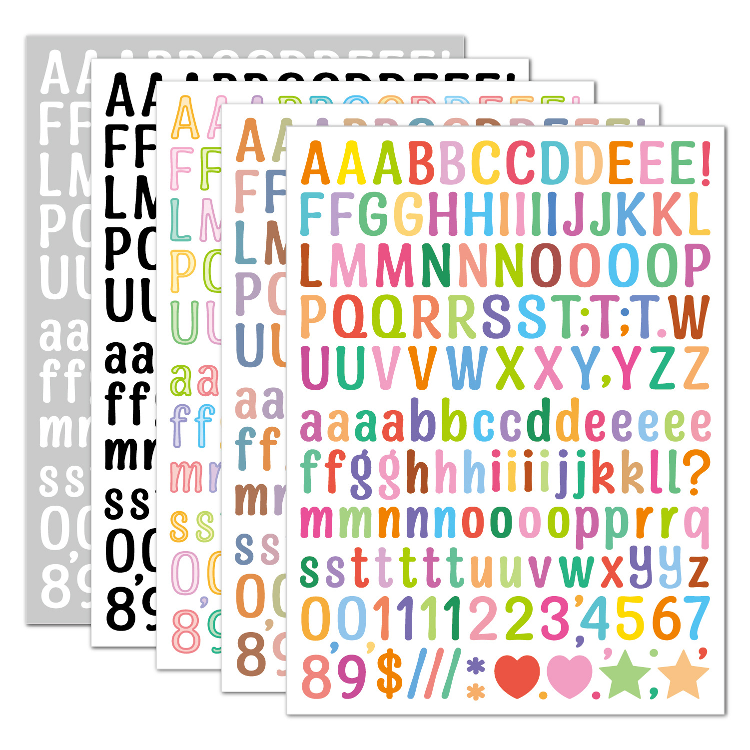 Autocollants de chiffres colorés en vinyle auto-adhésif, 26 Alphabet A-Z, autocollant de planificateur étanche pour boîte aux lettres d'enfants, numéro d'adresse, carte, tasse