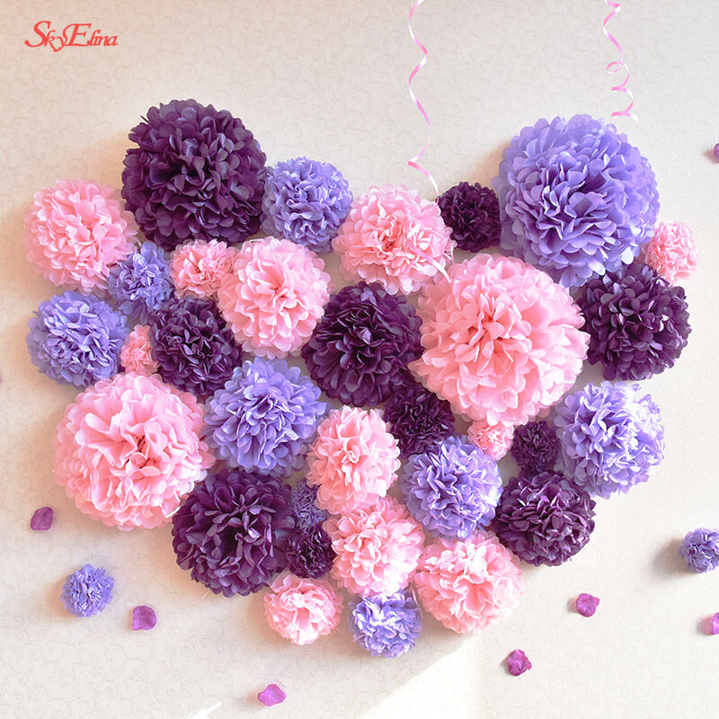 10 Pcs 6 Inch 15 Cm Kunstmatige Bloemen Tissuepapier Pom Poms Papieren Bloemen Ball Pompom Bruiloft Verjaardag Decoratie Partijen 5Z