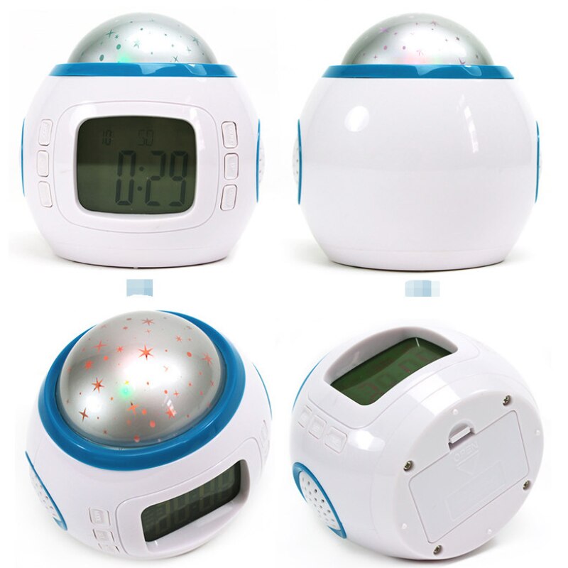 Music Star Sky Projection Clock Student Children Lazy Sleepy Music Alarm Lcd Clock Projection Alarm Clock