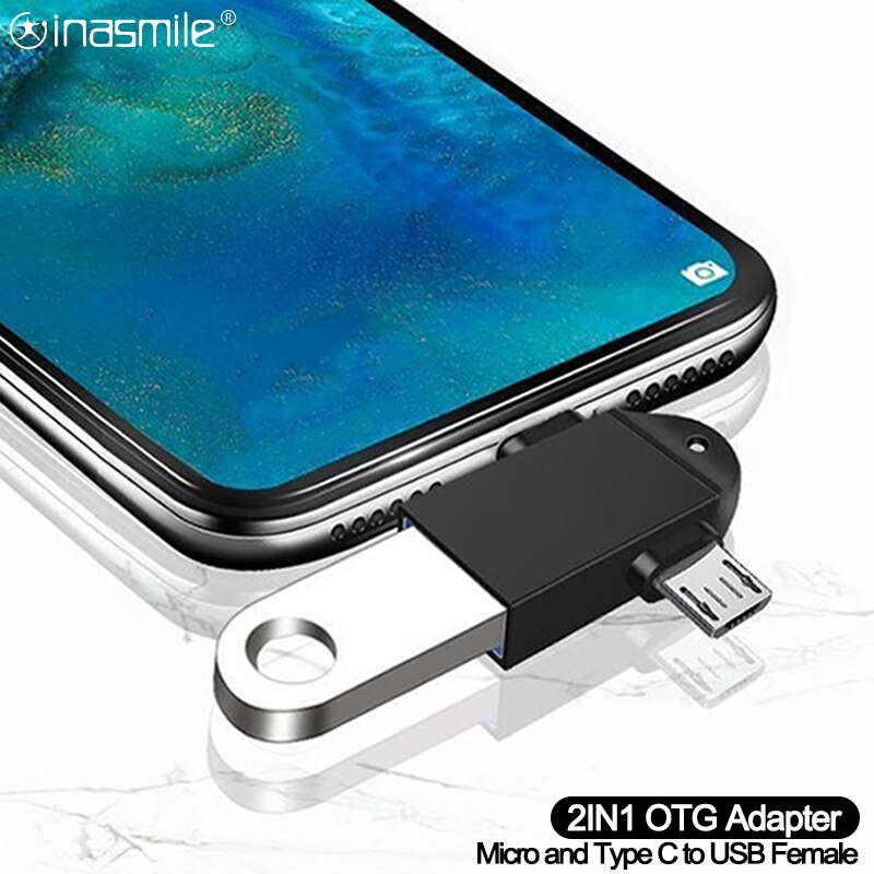 Convertitore di cavo da maschio a USB femmina di tipo C per telefono cellulare 2in1 connettore da Micro usb a USB adattatore OTG per laptop U Disk Mouse