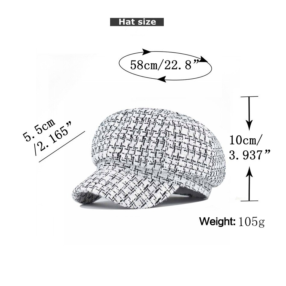 Autumn Winter Wool Sailor Hat for Women Black Fema... – Vicedeal