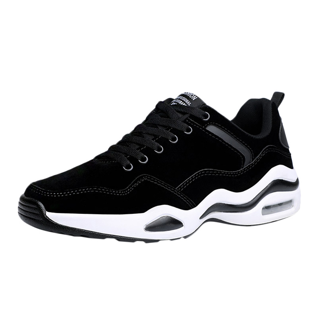 CHAMSGEND Men's Wild Mesh sports shoes platform non-slip lightweight work shoes breathable running shoes: White / 43