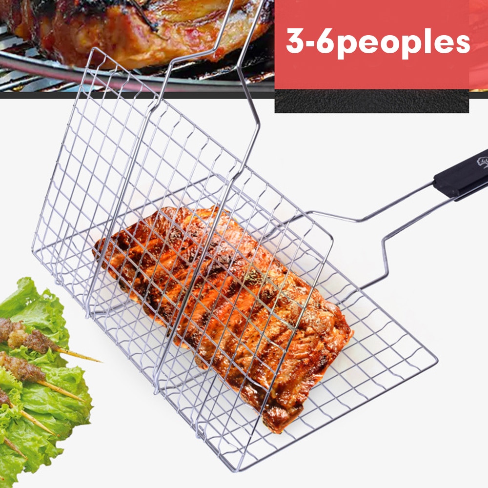 Non-stick Barbecue Rack Outdoor camping Grill Rack BBQ Clip Map Grill Gebraden Map Mand Tool Vlees Vis Groente BBQ Gereedschap