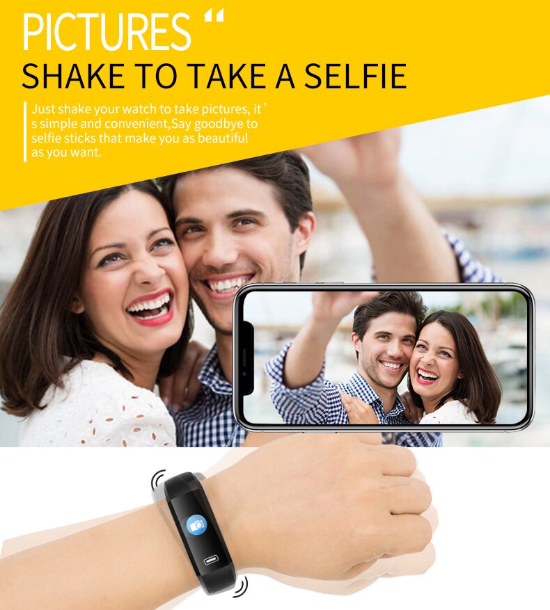 TEZER R5MAX Smart Bracelet Bluetooth Smart Watches Heart Rate Passometer Sleep Monitor Alarm black Message/call Reminder