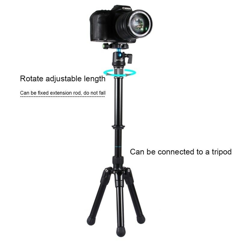 PULUZ Metal Handheld Adjustable Tripod Mount Monopod Extension Rod For DSLR