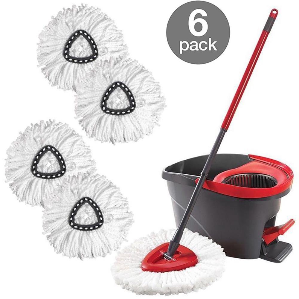 6 pièces remplacement 360 tête rotative facile microfibre filature sol vadrouille tête gouvernante maison sol nettoyage vadrouille Vileda o-cèdre