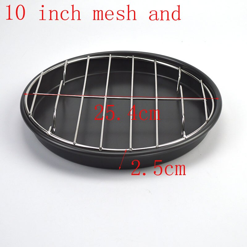 Pizza Pfanne Tablett platte Runde Pizza Grill huhn flüGel edelstahl Grill Pfanne ofen mikrowelle Grill Nicht-Stock Grill Platte: 10Zoll Gittergewebe und plat