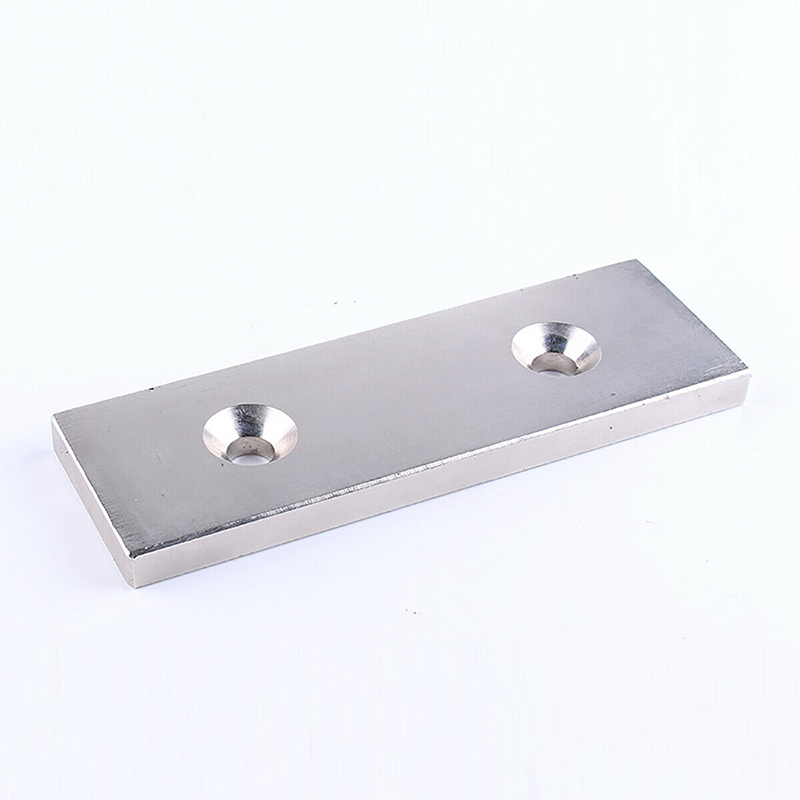 Rektangel kraftfulla magneter med dubbla hål 20 x 10 x 4mm ~ 60 x 20 x 5mm neodymmagnet sällsynt jordartsmetall permanentmagnet