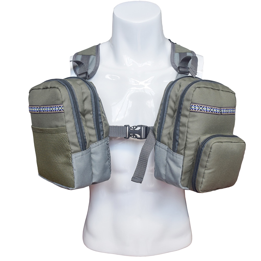 Multi-Pockets Fly Fishing Vest Durable Waist Coat Outdoor Fishing Chest Vest Pack Backpack