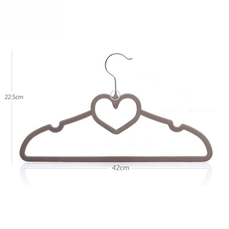42CM 10/20PCS Cute Hangers Velvet Hangers Heart Clothing Rack Clothes Drying Rack Coat Hanger Hangers for Clothes