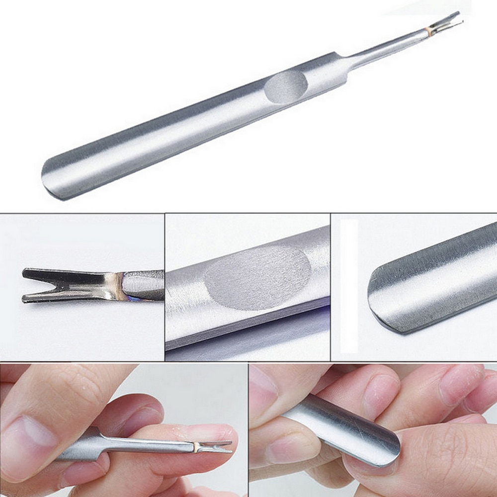 Bittb-Juego de Herramientas de manicura y pedicura, empujador de cutículas de acero inoxidable, cuchara para cutículas, empujador raspador