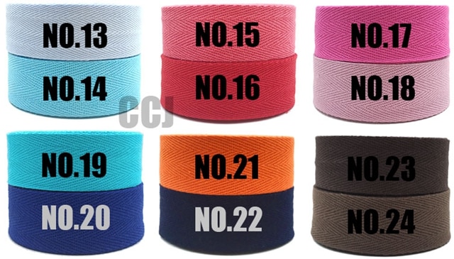 ! 3cm COLOR herringbone/ twill cotton tape/Cotton webbing 50meters/lot