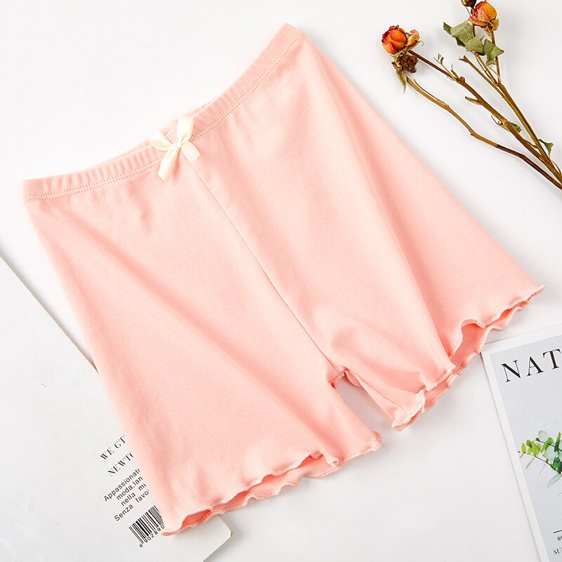 100% Cotton Girls Safety Pants Summer Modal Soft Kids Short Pants Underwear Children Cute Shorts Underpants Ribbed Baby Clothes: Pink / 110cm