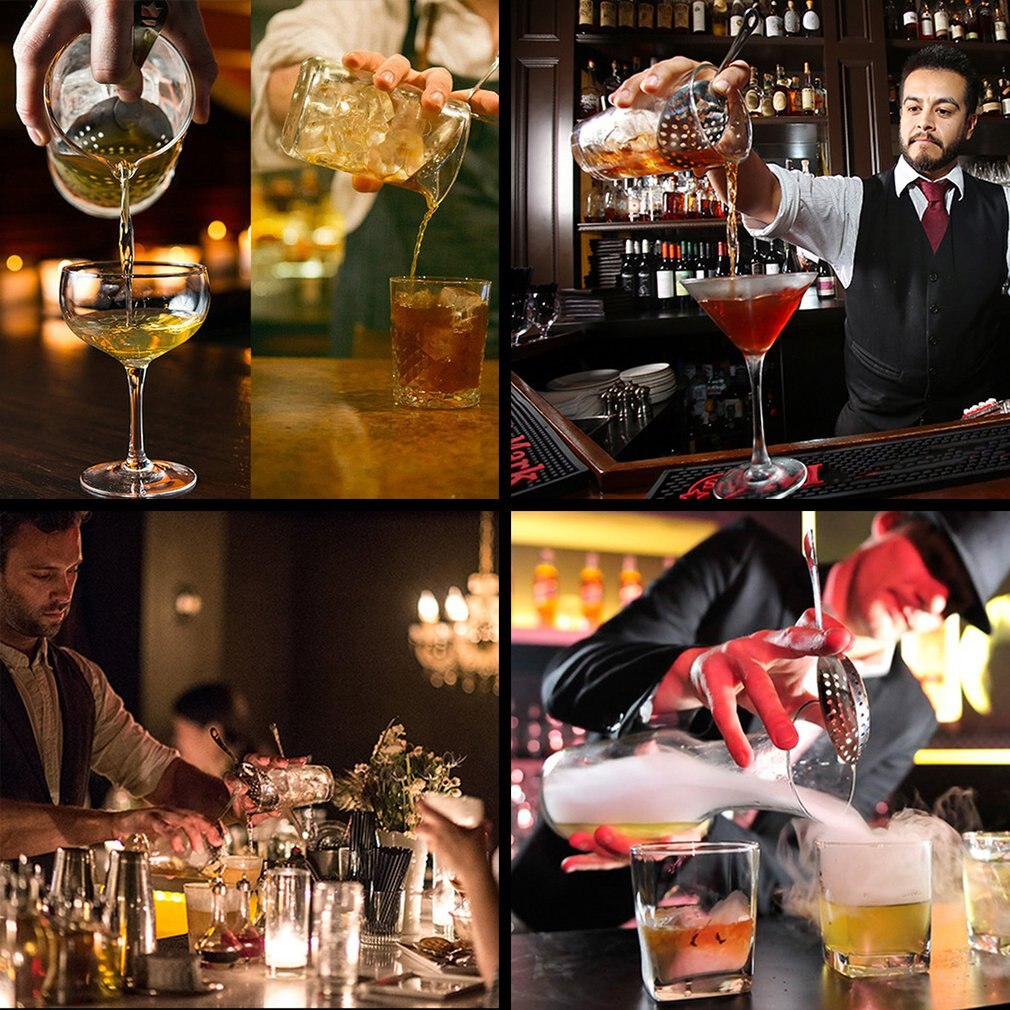 Cocktail Strainer 304 Stainless Steel Julep Strainer Bartender Cocktail Shaker Wine Ice Strainer Bar Percolator Mixed Barware