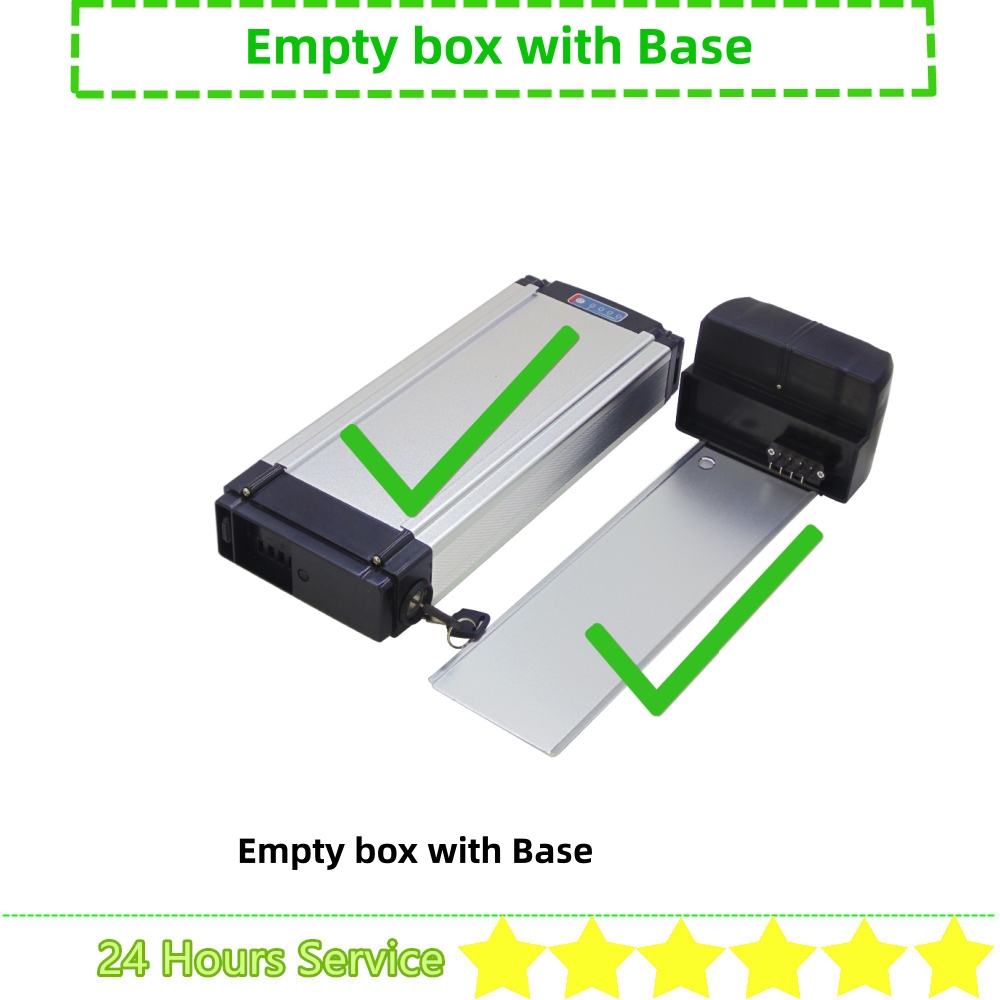 E-bike Battery Box City Bike Rear Rack Luggage Carrier E-bike Battery Box 36V 48V Battery Box 40 50 52 60 pcs 18650 Cells: Light Grey