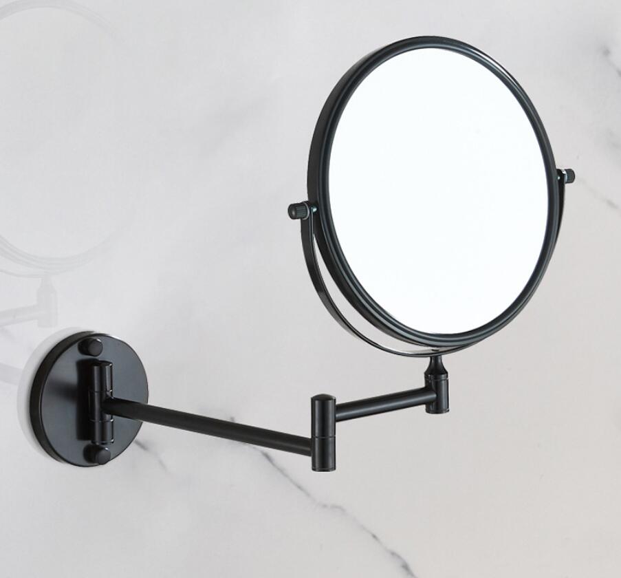 Antique bathroom folding makeup sided mirror retractable folding magnifier beauty mirror Rose gold