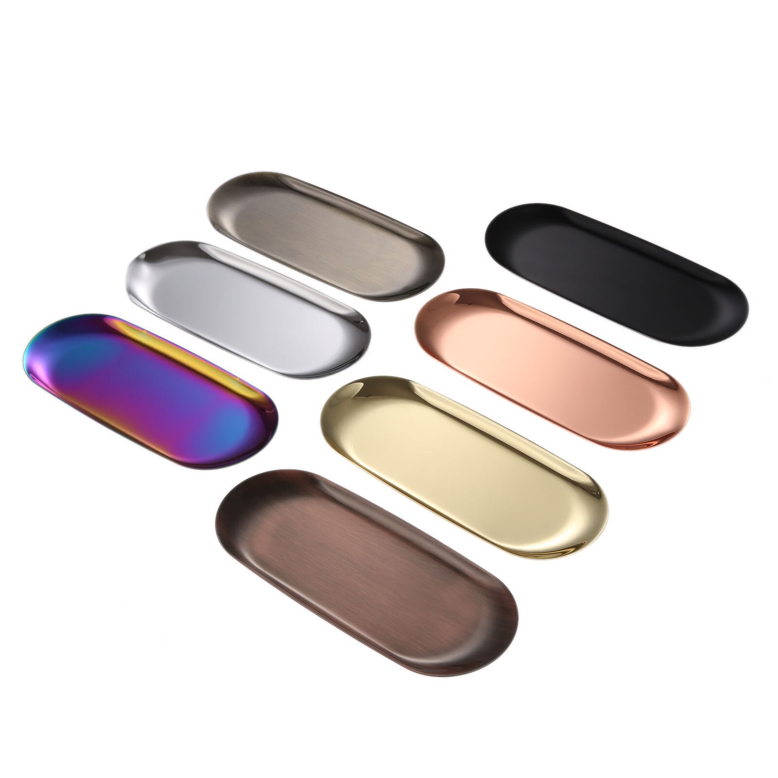 1Pc Rvs Kaars Lade Handdoek Opbergvak Ovale Schotel Plaat Cosmetica Sieraden Organizer Aromatherapie Lade Woondecoratie