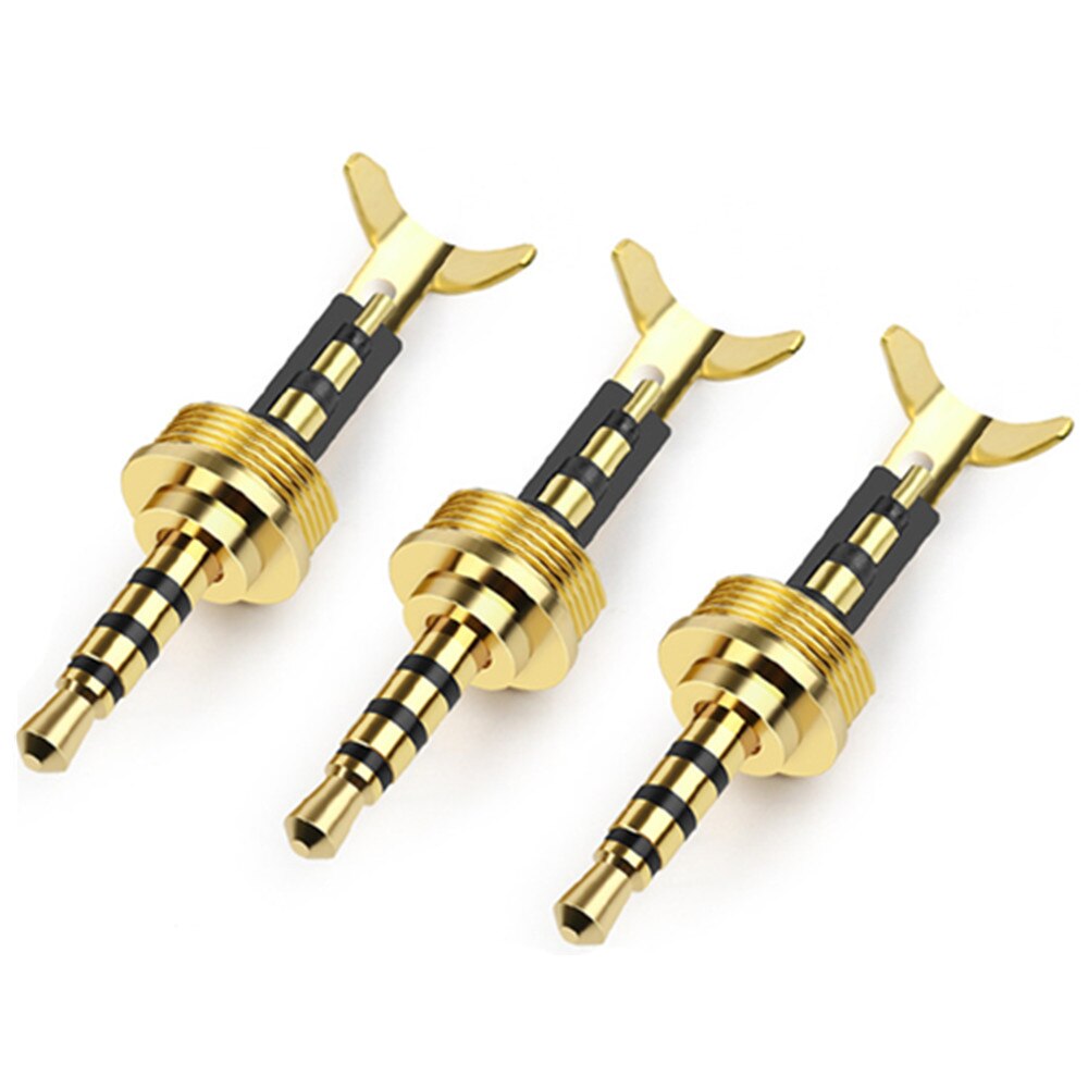 Audio Jack 2.5mm 4 Poles Pure Copper Gold-Plated Plug Headphone Connector General 7.2 Thread DIY Replace Earphone Cable Adapter