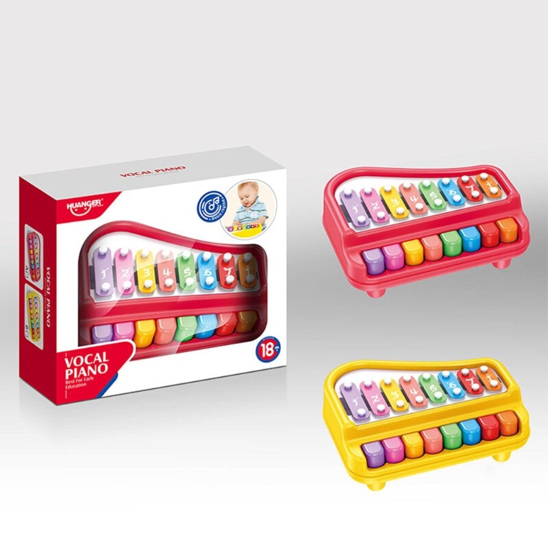 2 In 1 Baby Piano Xylofoon Met 8 Veelkleurige Toetsenbord Voorschoolse Educatief Musical Learning Instrument Speelgoed Voor