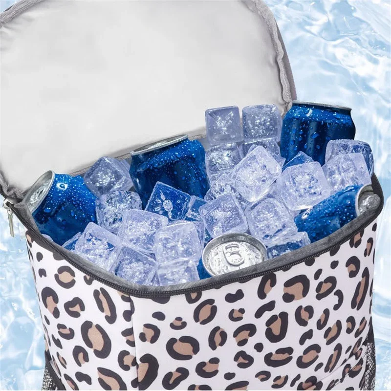 Utendørs bærbar vanntett ryggsekk leopard skulderisolert piknikveske menns og kvinners kjøleveske oppbevaringsveske