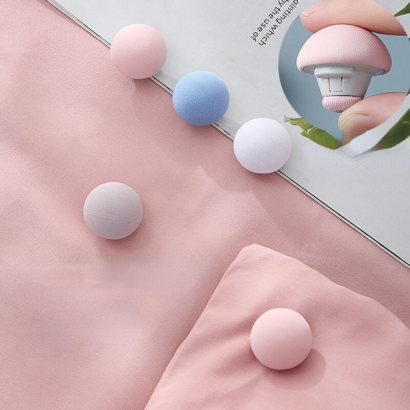 4PCS Mushroom Quilt Holder Non-slip Quilt Blanket Clip One Key to Unlock Blankets Cover Fastener Clip Holder Bed Sheet