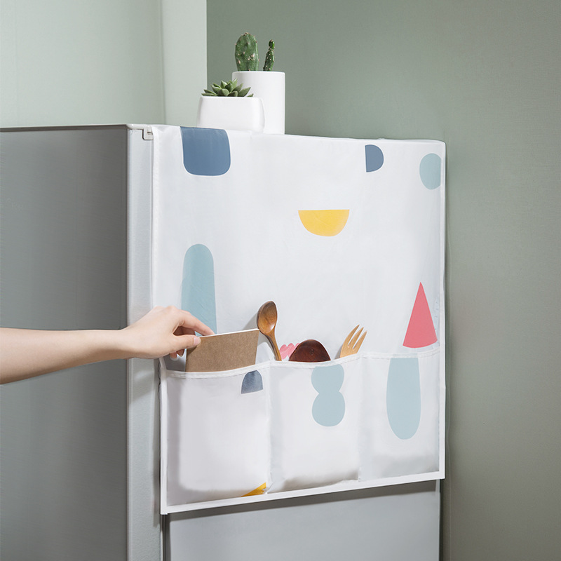 Funda para frigorífico, a prueba de agua, cubierta para nevera con bolsillo de almacenamiento, bolsa de almacenamiento, organizador colgante para el hogar o la cocina