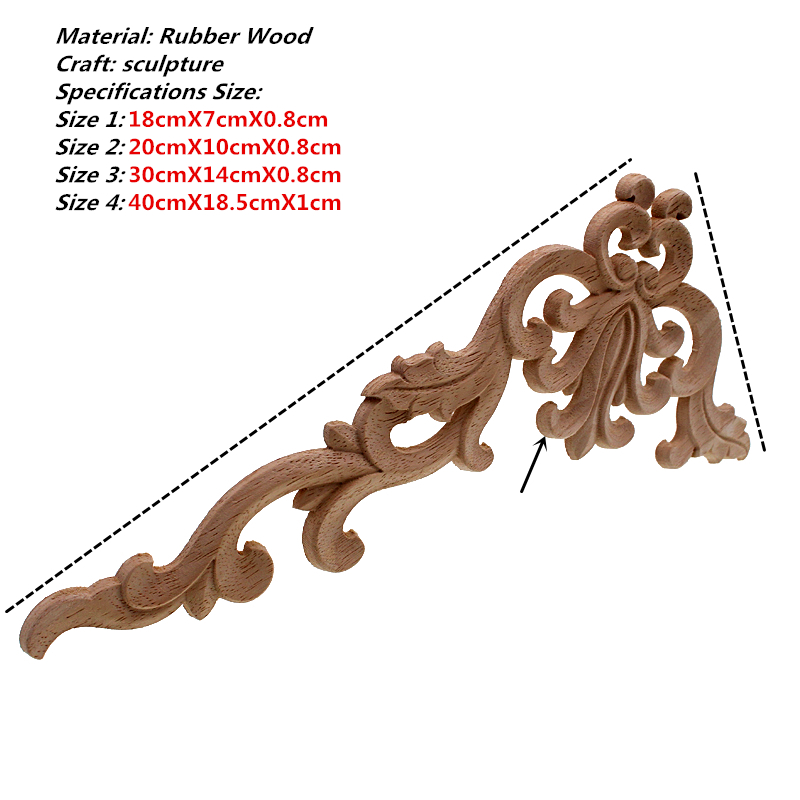 VZLX-Apliques de tallado de madera para muebles, accesorios pequeños de para el hogar, decoración de letras de madera rosa para puerta de armario de cocina y cama